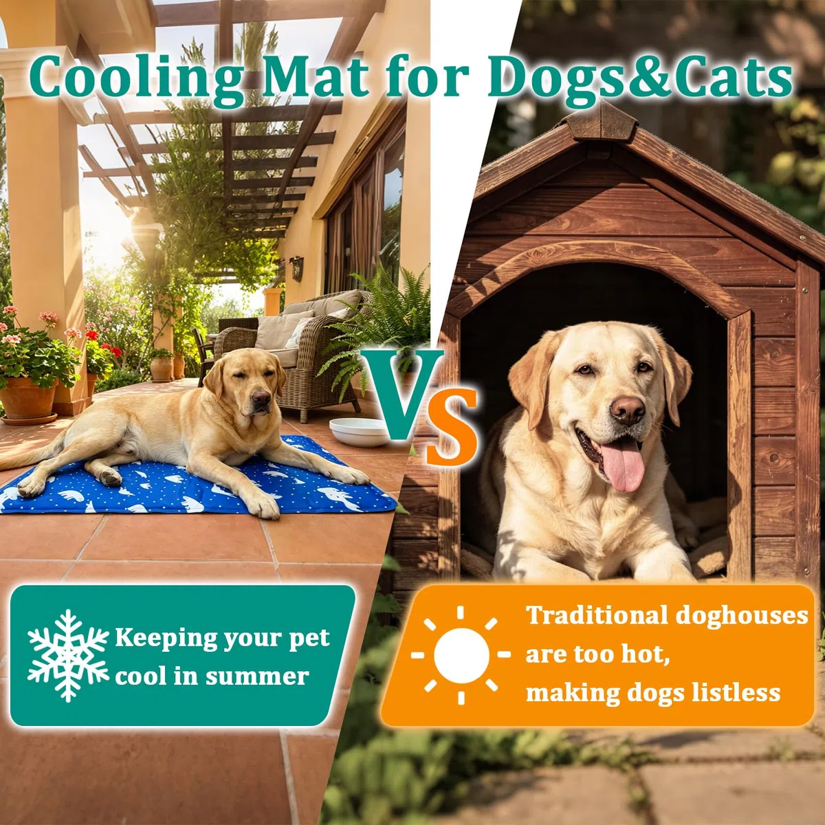 Cama Refrescante Perro, Almohadilla de Gel Autorefrescante Duradera e Impermeable para Perros y Gatos, Manta de Hielo Que Mantiene a Las Mascotas Frescas en Verano(Dark Blue, 50x60cm)