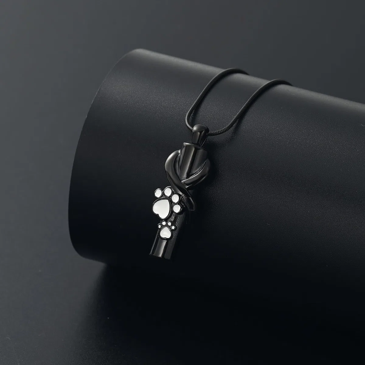 Urnas collar para cenizas para perro/gato mascota huella cilindro ceniza colgante conmemorativo joyería recuerdo mascota urna joyería cremación joyería
