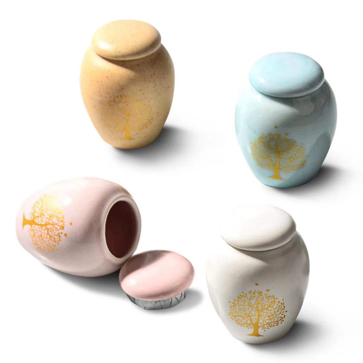 4 urnas pequeñas para cenizas humanas, mini urna de cremación, urna de decoración, contenedor de cenizas con patrón de árbol de la vida grabado para cenizas humanas o de mascotas