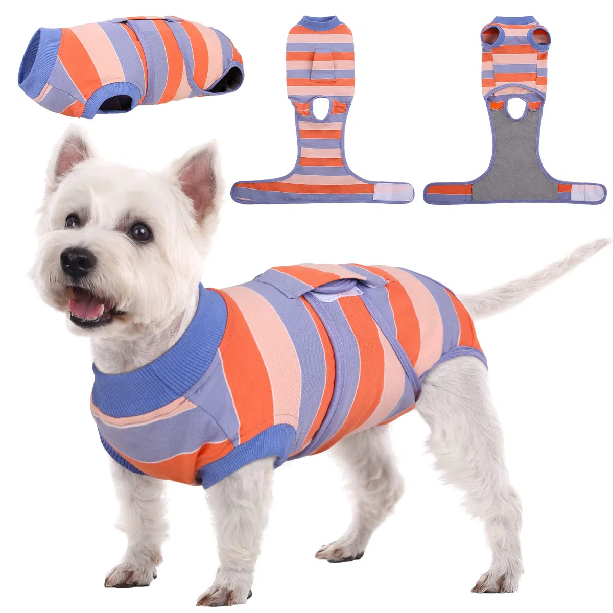Kuoser Traje de Recuperación para Perros Después de la Cirugía, Camisa Postoperatoria para Mascotas, Protector de Heridas Abdominales para Perros, Traje Quirúrgico Médico para Cachorros, XS-XXL
