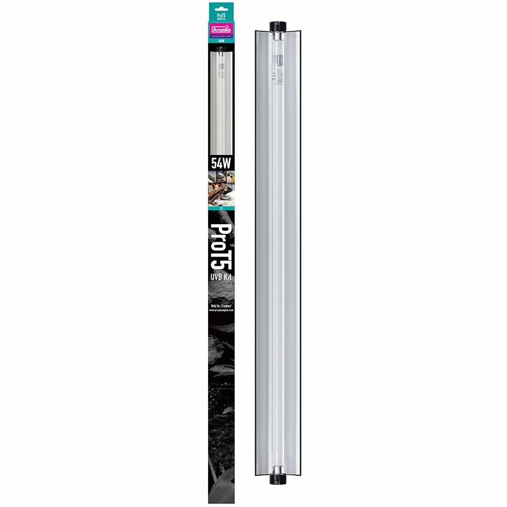 Arcadia 584503 Pro T5 UVB Kit 54W Forest con Tubo de 6% Reptil, Aprox. 117,3 x 6 x 4,5 cm