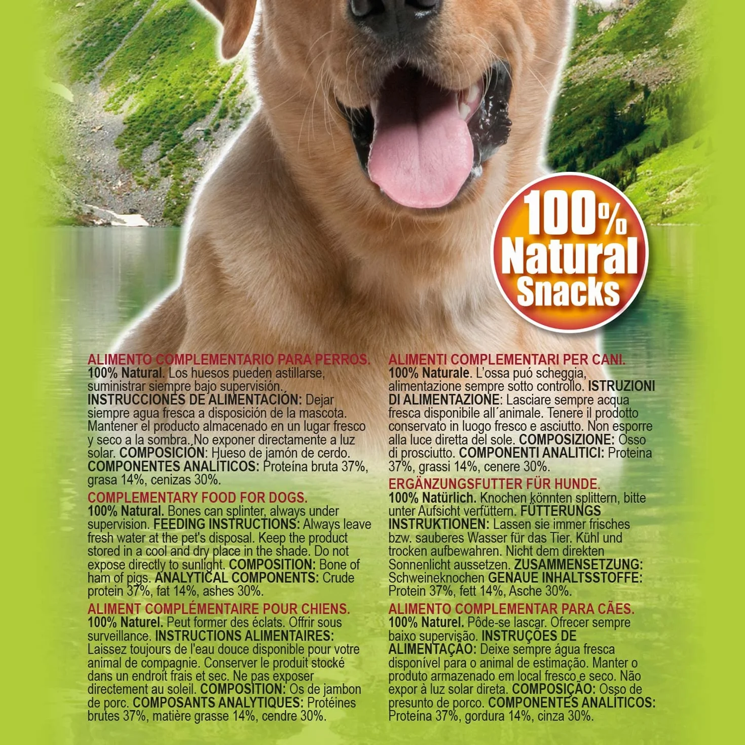Arquivet - 24 Medios Huesos de jamón Serrano 100% Natural - Snacks Naturales para Perros