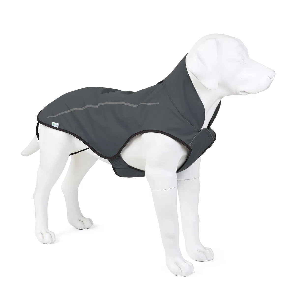 Milla de Vida Alta | Chubasquero para Perros | Ropa para Mascotas Ajustable e Impermeable | Chaqueta Impermeable Ligera con Raya Reflectante | Fácil de Poner (Gris Oscuro, S)