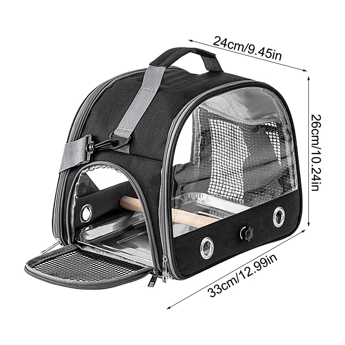 Bolsa de transporte para pájaros con ventana transparente - Mochila de viaje para loros, bolsa de transporte plegable portátil con barra de pie, bolsa de transporte para pájaros ornamentales,