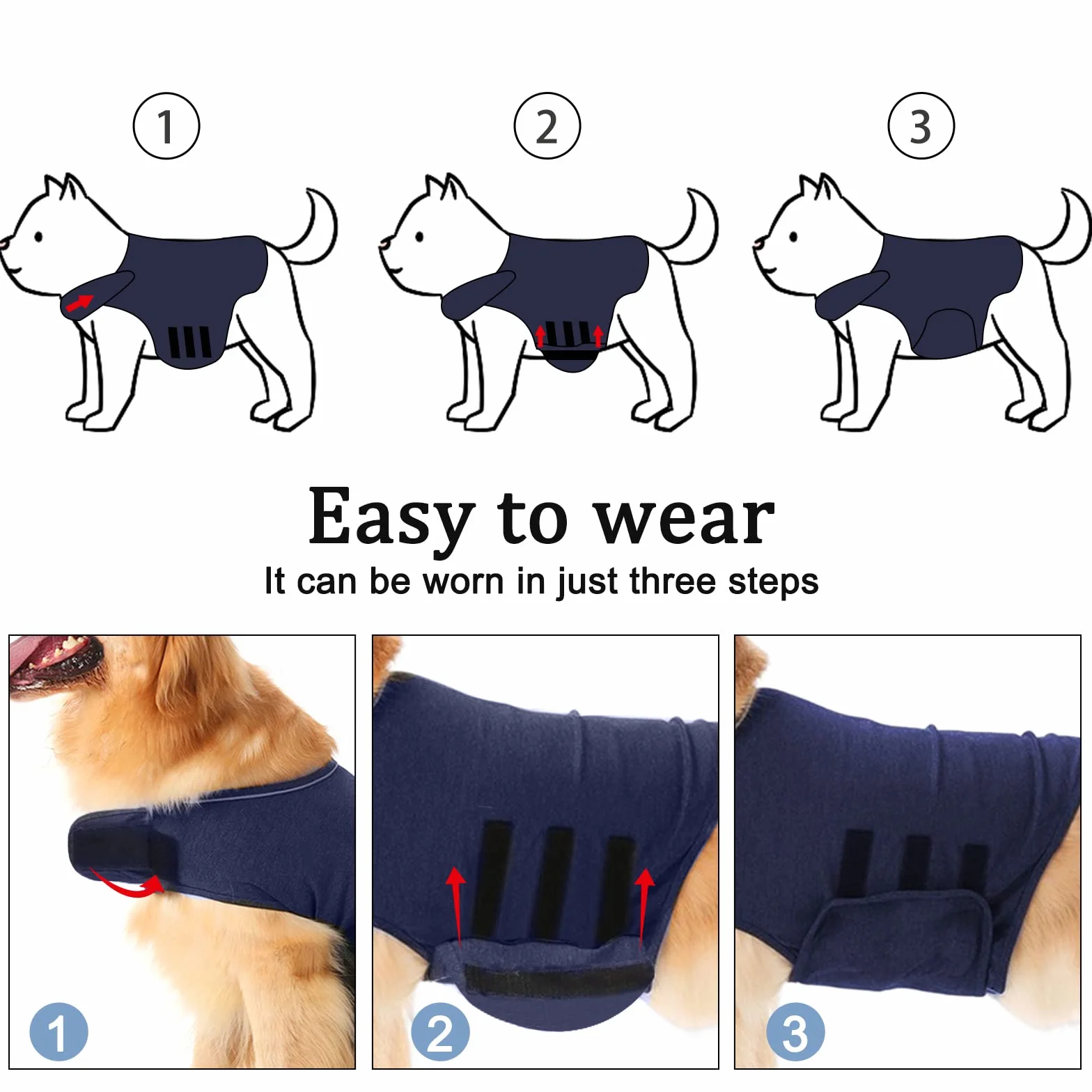 Gojiny Chaqueta calmante para perros para aliviar la ansiedad y el estrés
