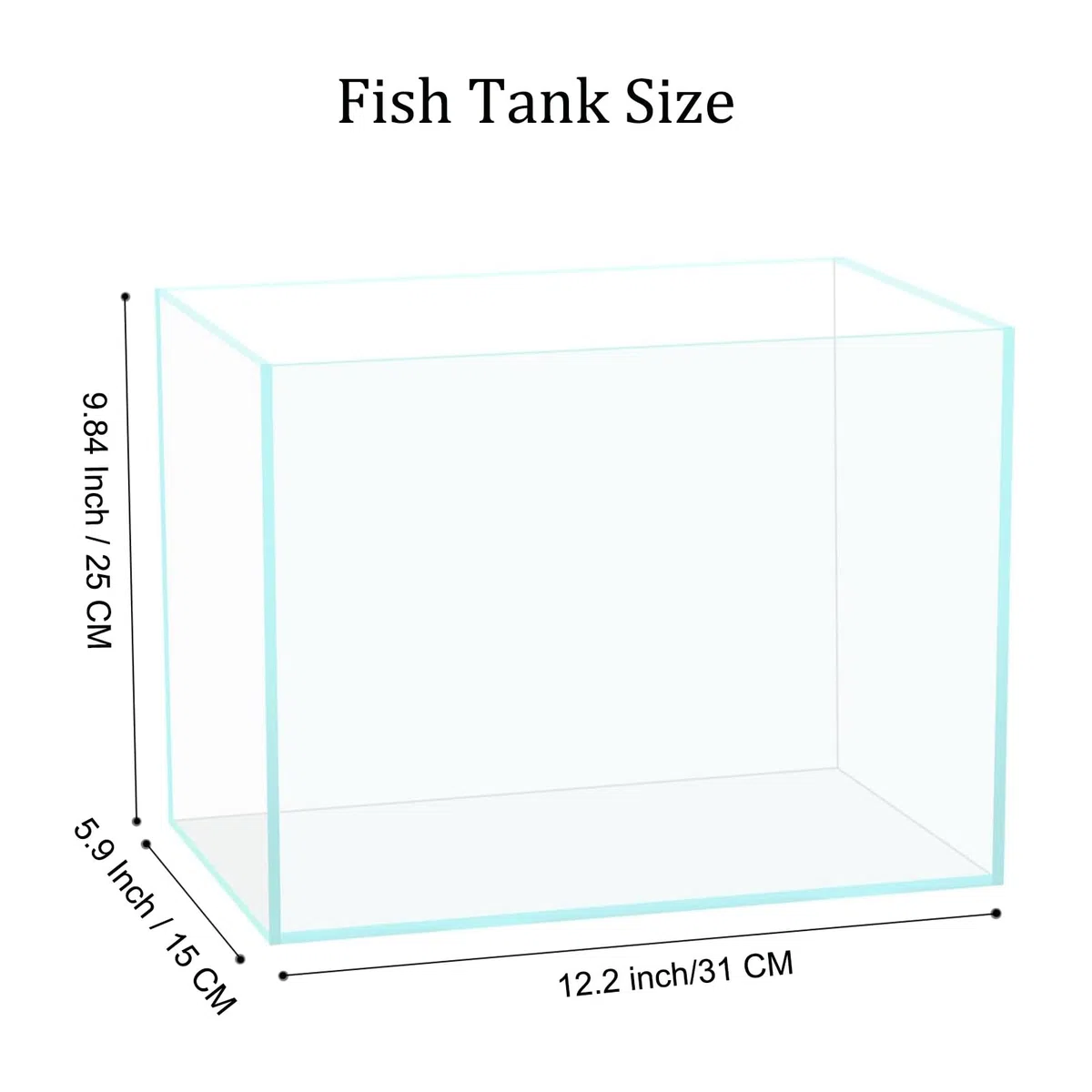 Vimvins tanque de peces de vidrio de 3 galones, acuario pequeño fácil de mantener para peces betta/dorados/caracoles/camarones y plantación acuática.
