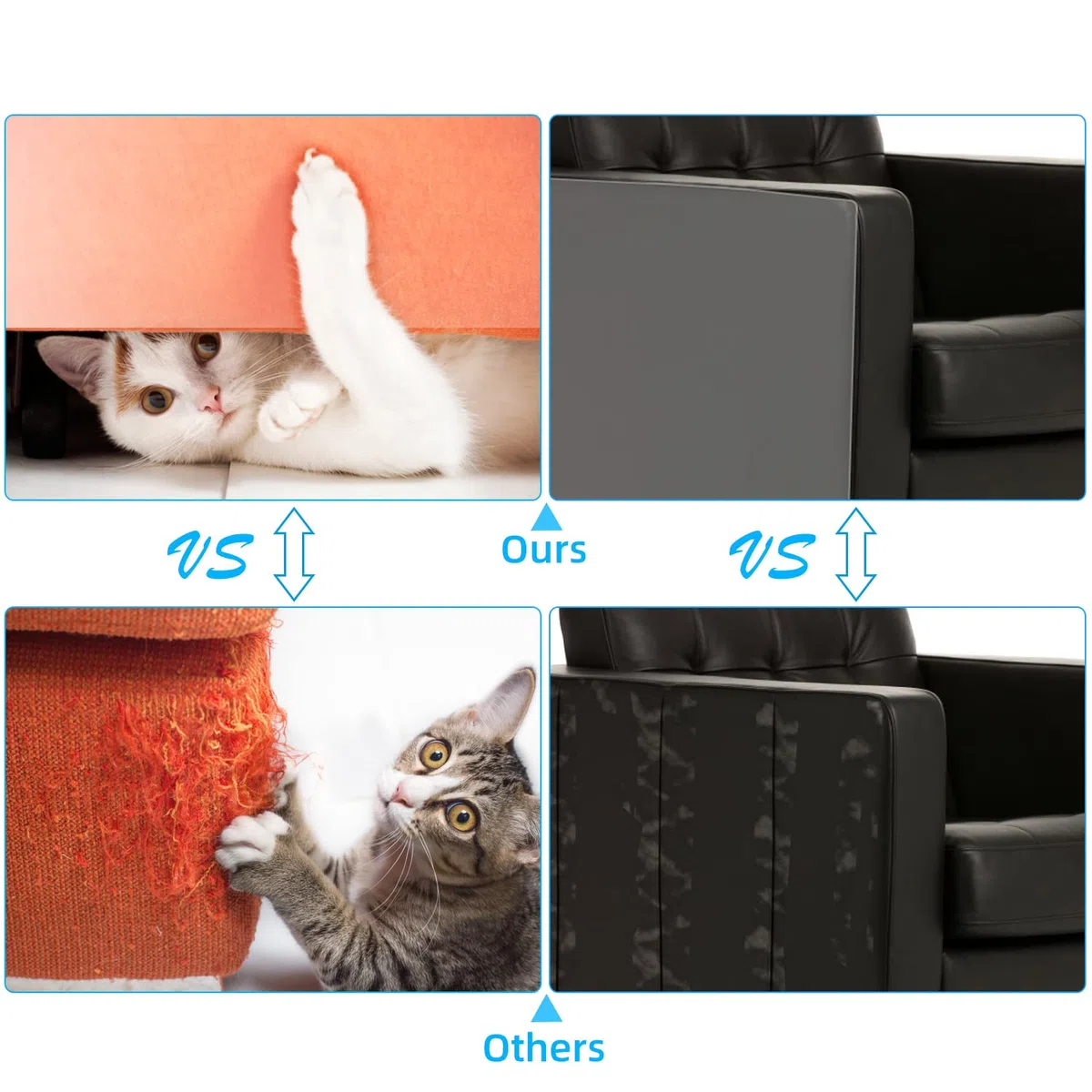 Protector de Muebles Gatos, Cinta Adhesiva Anti-Arañazos de Puertas Transparente Autoadhesivas Arañazos de Gato Protector para Gatos y Perro, Protección Invisible para Sofá y Mueble 45x400 cm