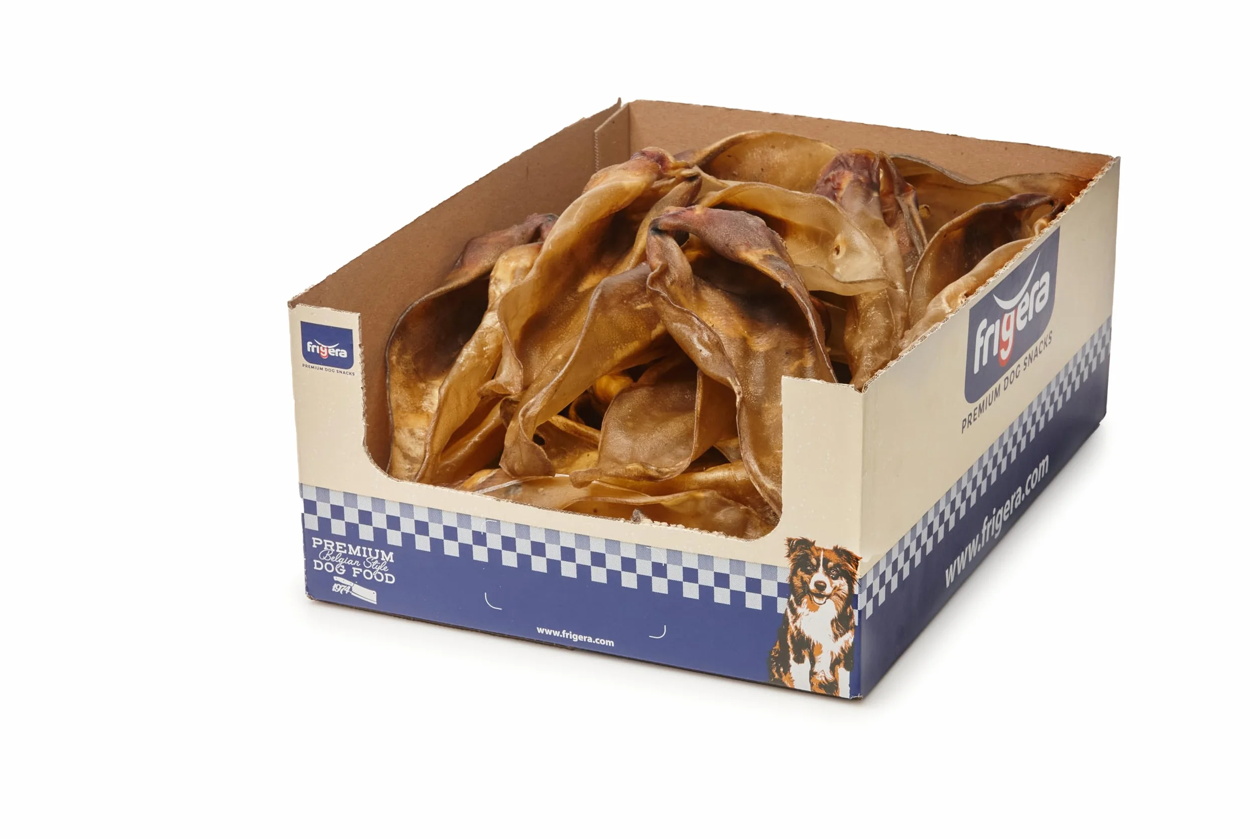 Frigera Orejas con Cartílago 25 Uds. 1000g – Snack Natural para Perros, sin Gluten ni Cereales, Placer de Masticación Prolongado, sin Aditivos, Cuidado Articular
