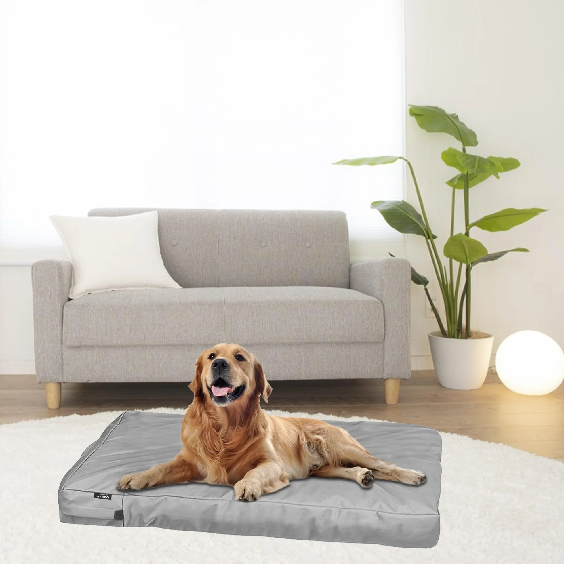 Funda Impermeable para Cama de Perro de Lona con Cremallera, Lavable, Funda de Repuesto para Jaula de Perro, 40 x 27 x 4 Pulgadas