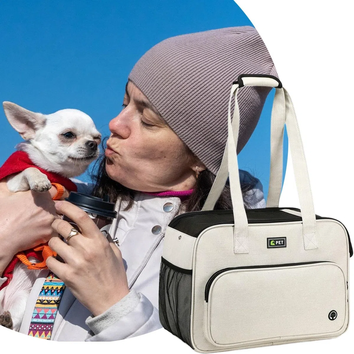 de transporte para mascotas, de viaje para cachorros, bolso de hombro suave | Organizador espacioso para gatitos, gatos, durante excursiones, recados y aventuras, elegante, duradero