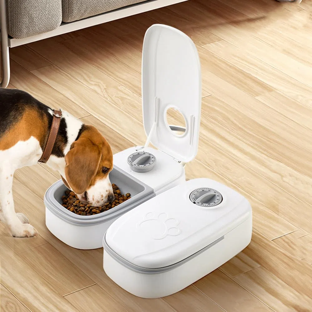 Alimentador automático para 2 Comidas temporizadores Integrados, Dispensador de Comida para Mascotas Gatos Perro para 2 Comidas, Alimentador Adecuado para Alimentos Secos