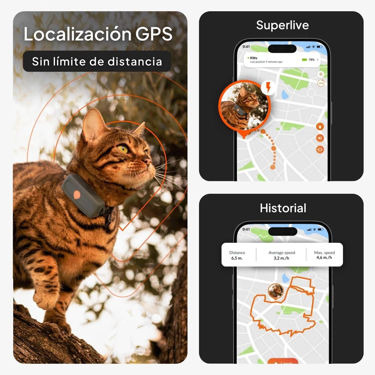 Weenect Cat XS - Nuevo GPS para Gatos | Mini rastreador GPS en Tiempo Real | El más pequeño del Mercado | Suscripción | Collar Incluido | Garantía de por Vida