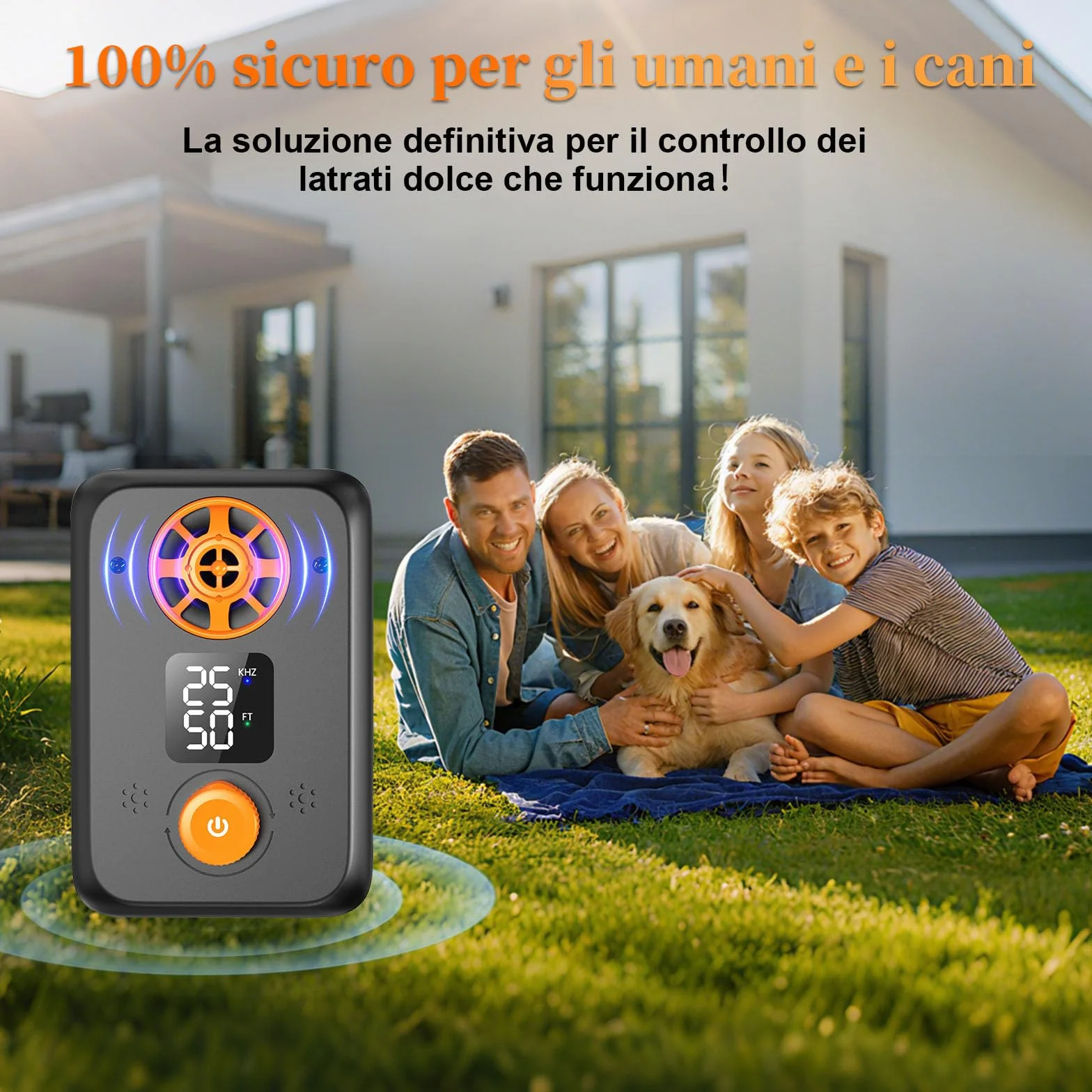 Antiladridos para Perros Ultrasonidos - Dispositivo Repelente con 5 Frecuencias, 3 Modos y Auto Detención - Efectivo para Interior y Exterior (Verde)