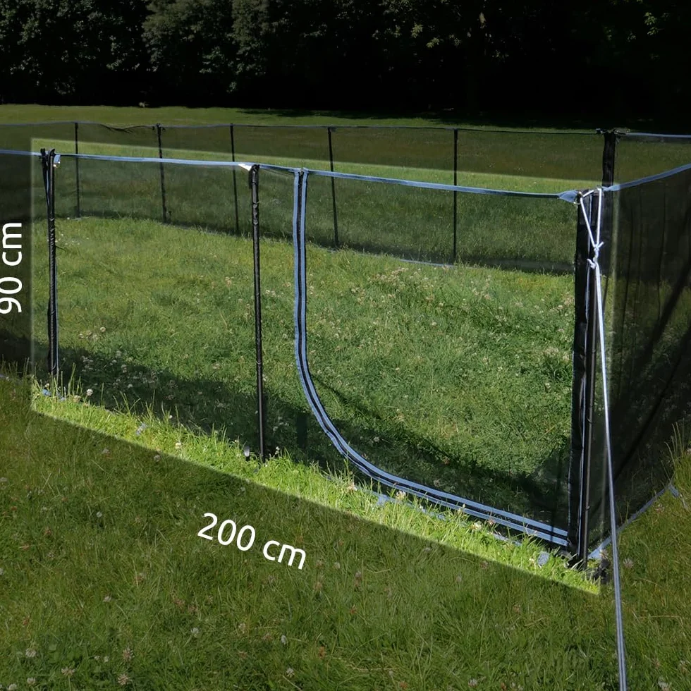 your GEAR Larino Door - Elemento de puerta, 2 m de ancho, valla para perros móvil, área de juego al aire libre - Camping y jardín, ampliable sin límites