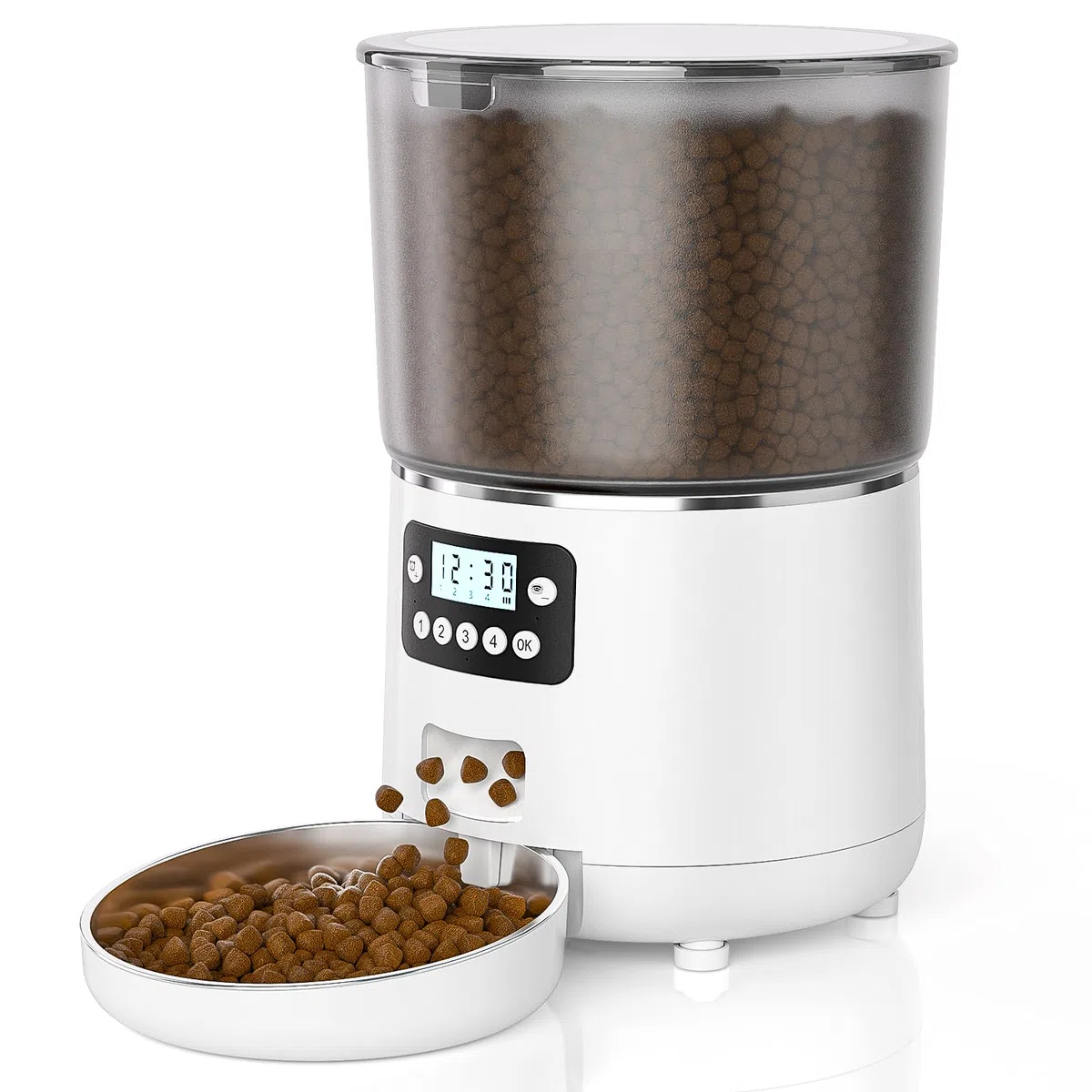 Anykuu 4 L Comedero Automático para Gatos Dispensador de Comida para Perros comedero Gato automatico con Temporizador 1-4 Comidas al Día/1-9 Porciones por Comida para Mascotas Pequeñas y Medianas