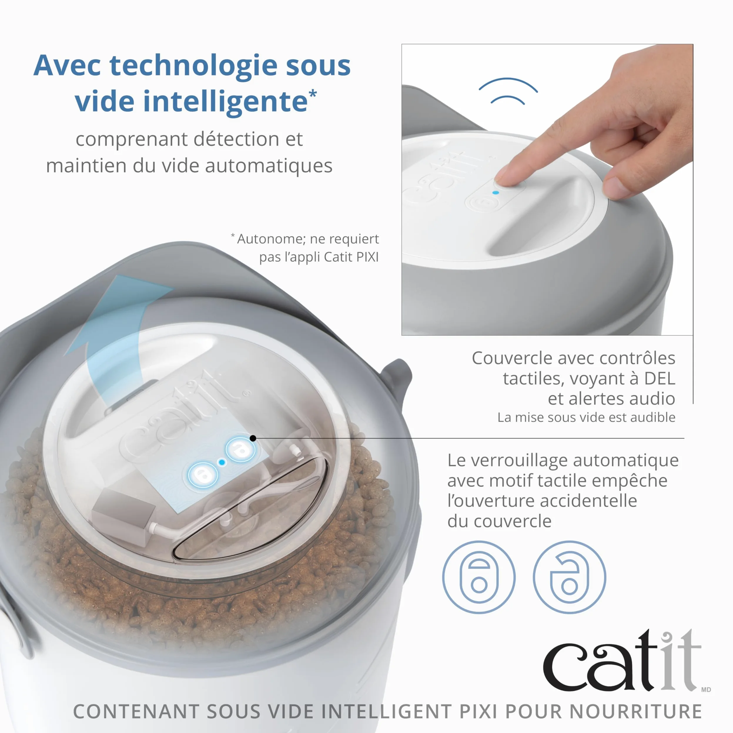 Catit Contenedor de pienso para gato al Vacío PIXI