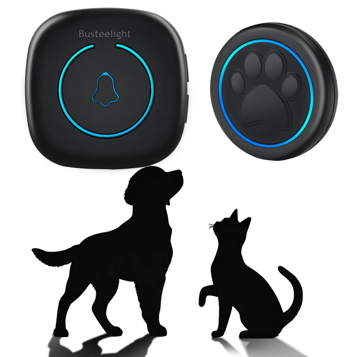 A6 BK Timbre para Perro para Salir al Exterior Inalámbrico 300 m – Timbre de Entrenamiento con LED, 60 Melodías, Impermeable para Educación Canina (1 Campana y 1 Receptor)