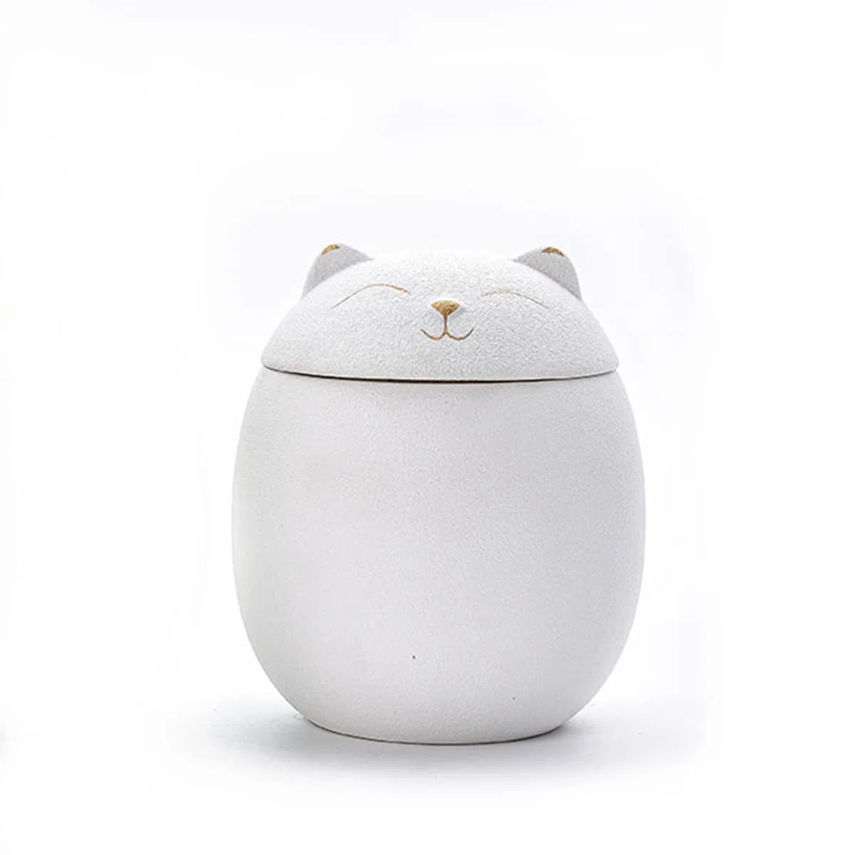 Urna para Cenizas de Gato, Forma de Gato Cremation de Forma Conmemorativa, urnas Decorativos artesanales, para Gato de urna de Gato funerarios,Blanco,500ML