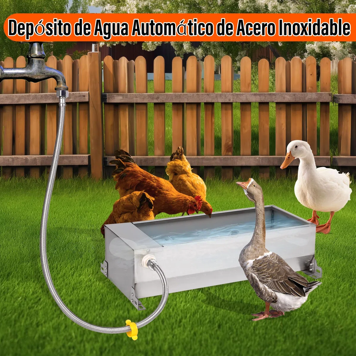 Bebedero Automático Para Caballos , Bebedero de Acero Inoxidable con VáLvula de Flotador Ajustable de 1/2 Pulgada Para Caballos, Vacas, Cerdos, Ovejas, Perros y Bebederos