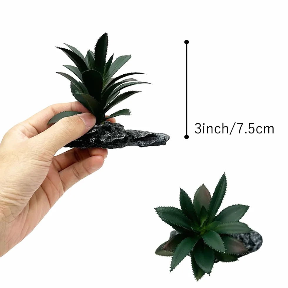 Plantas artificiales para reptiles, decoración de terrario suculentas, desierto, bosques, plantas, lagarto, dragón barbudo, camaleón, geco, serpiente, anfibio, hábitat, escondite, tortuga, accesorios