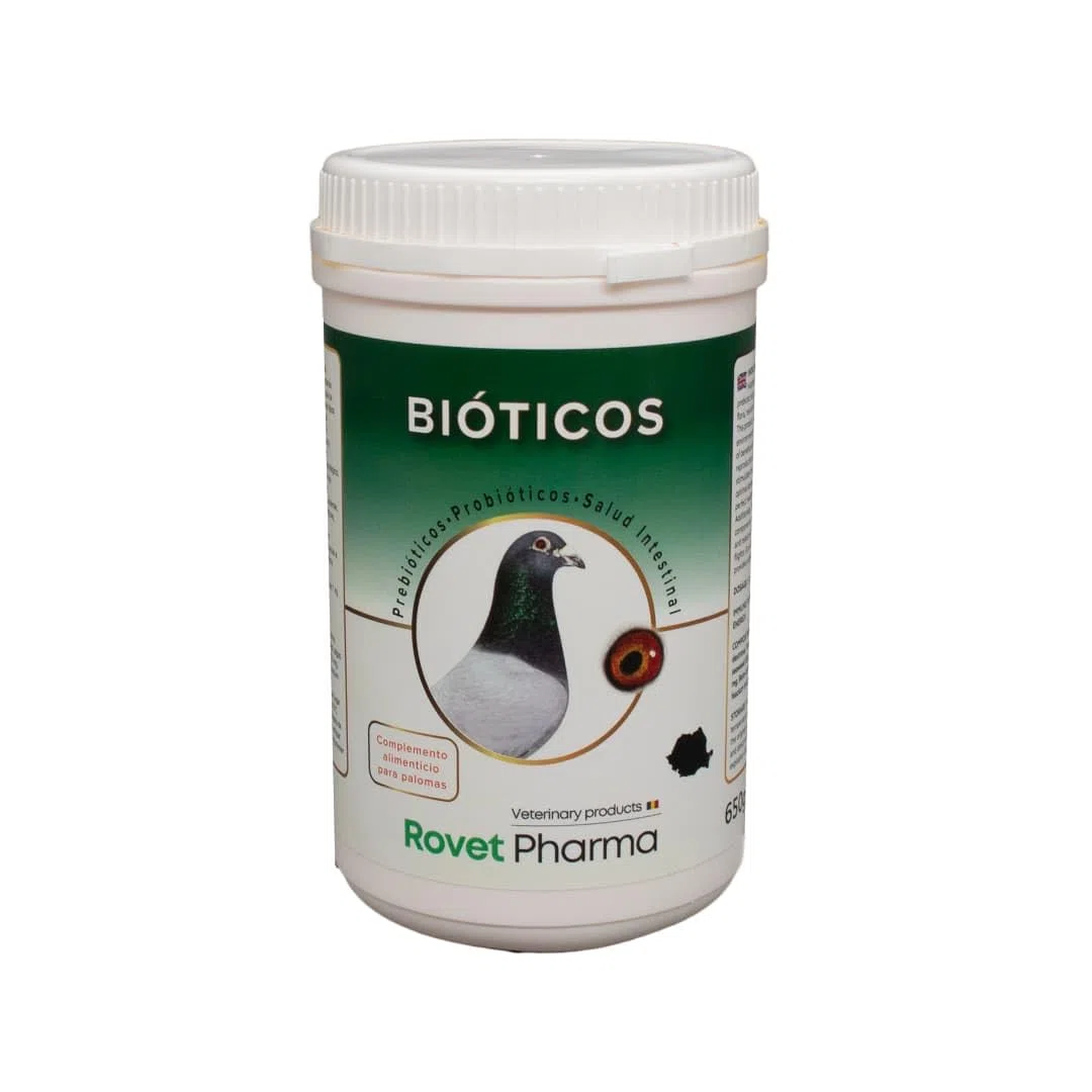 Bióticos 650g – Probióticos y Prebióticos para Palomas – Suplemento en Polvo para la Salud Digestiva y Fortalecimiento del Sistema Inmunológico – Ideal para Palomas de Competición y Cría