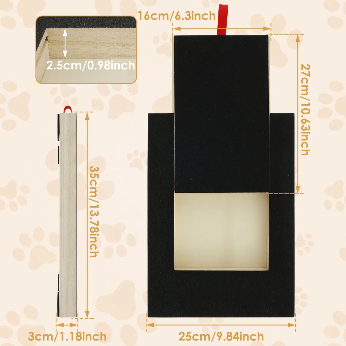 JTWEB Lima de madera para rascar uñas de perro, almohadilla de molienda de uñas de perro con caja de aperitivos integrada y papel de lija para el cuidado de las patas