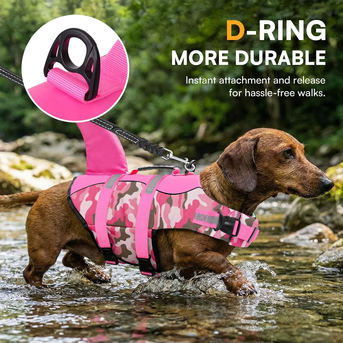Queenmore Chaleco Salvavidas para Perro, Chaleco de Seguridad antidesgarro, Ajustable, con Alta flotabilidad y Mango de Rescate Duradero, para Perros pequeños, medianos y Grandes