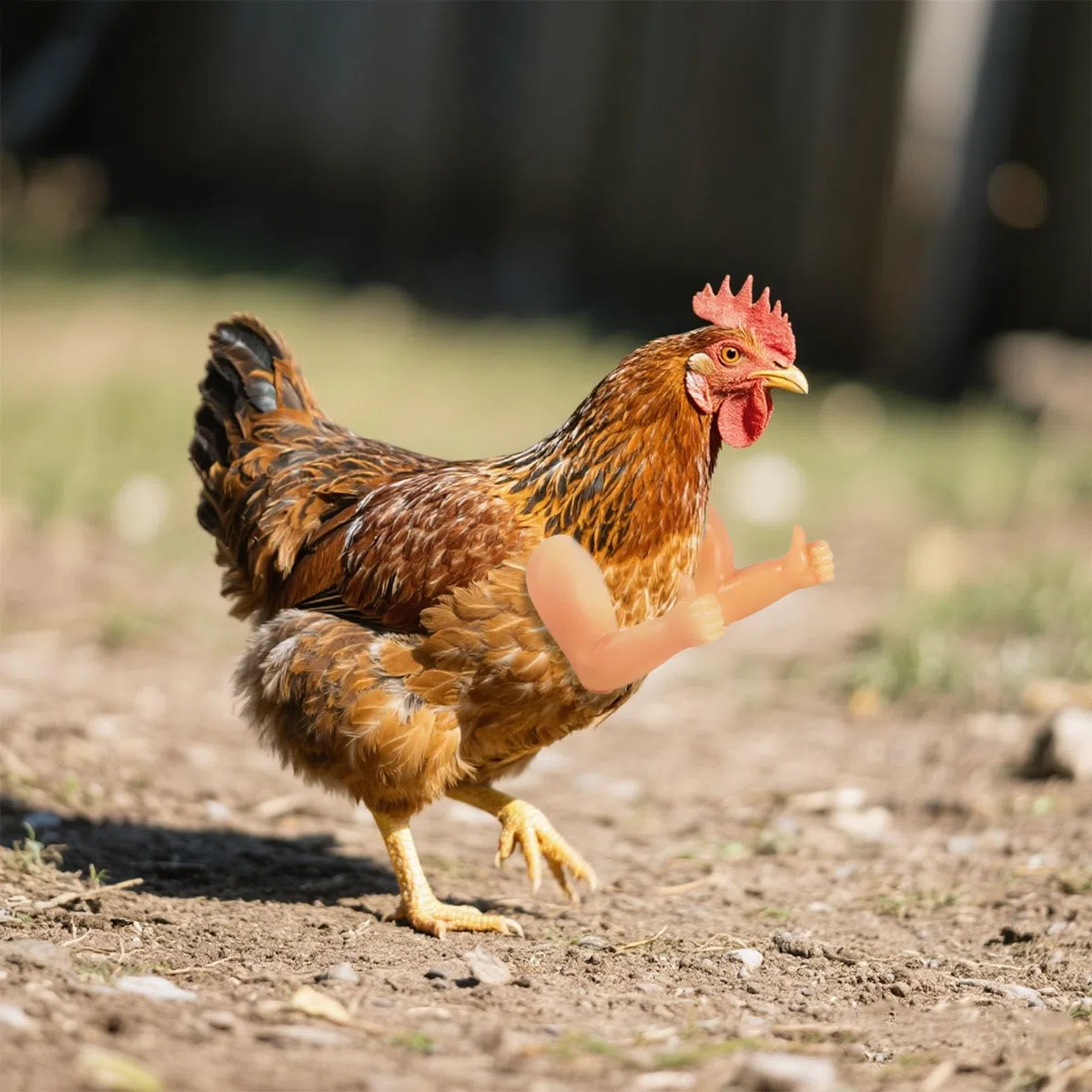 3uds Brazos de Pollo, Músculos Fuertes y Pulgares hacia Arriba Brazos de Dinosaurio T-Rex para Poner en Pollos Disfraz Divertido Mascotas para Fiestas Sesiones Fotos y Bromas