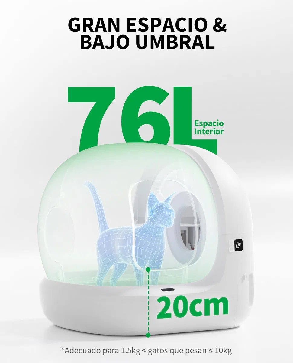 PETKIT Pura MAX 2 Arenero Gatos Autolimpiable, Inodoro para Gato, Arenero Autolimpiable para Gatos, Anti-Fugas, xSecure/Eliminación de Olores/Control de APP/76L, para Varios Gato