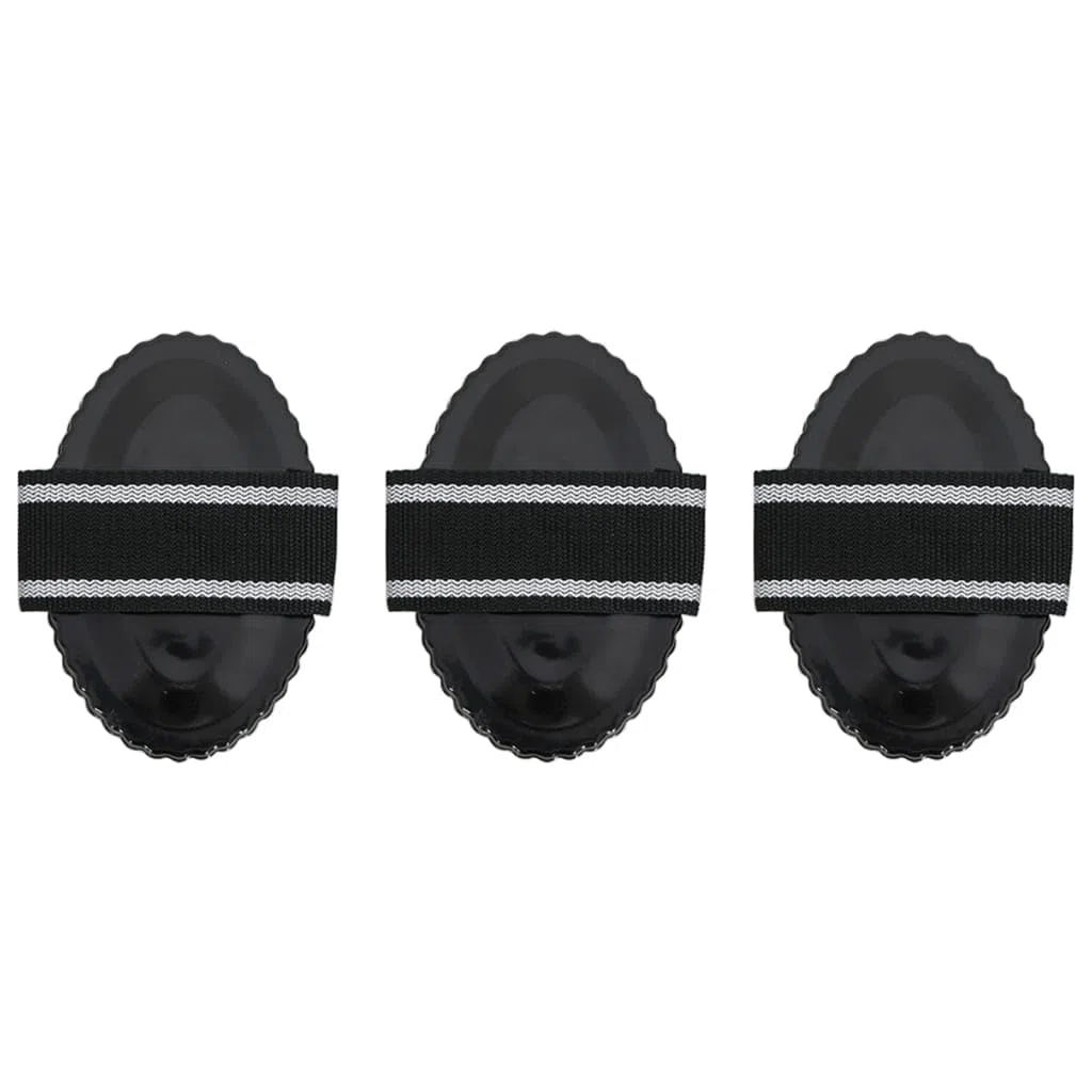 vidaXL Rascadera almohaza 3 Unidades Acero Negro, rasqueta, almohaza, Peine de Curry, rasquetas, almohazas, peines de Curry, Peine para Caballo