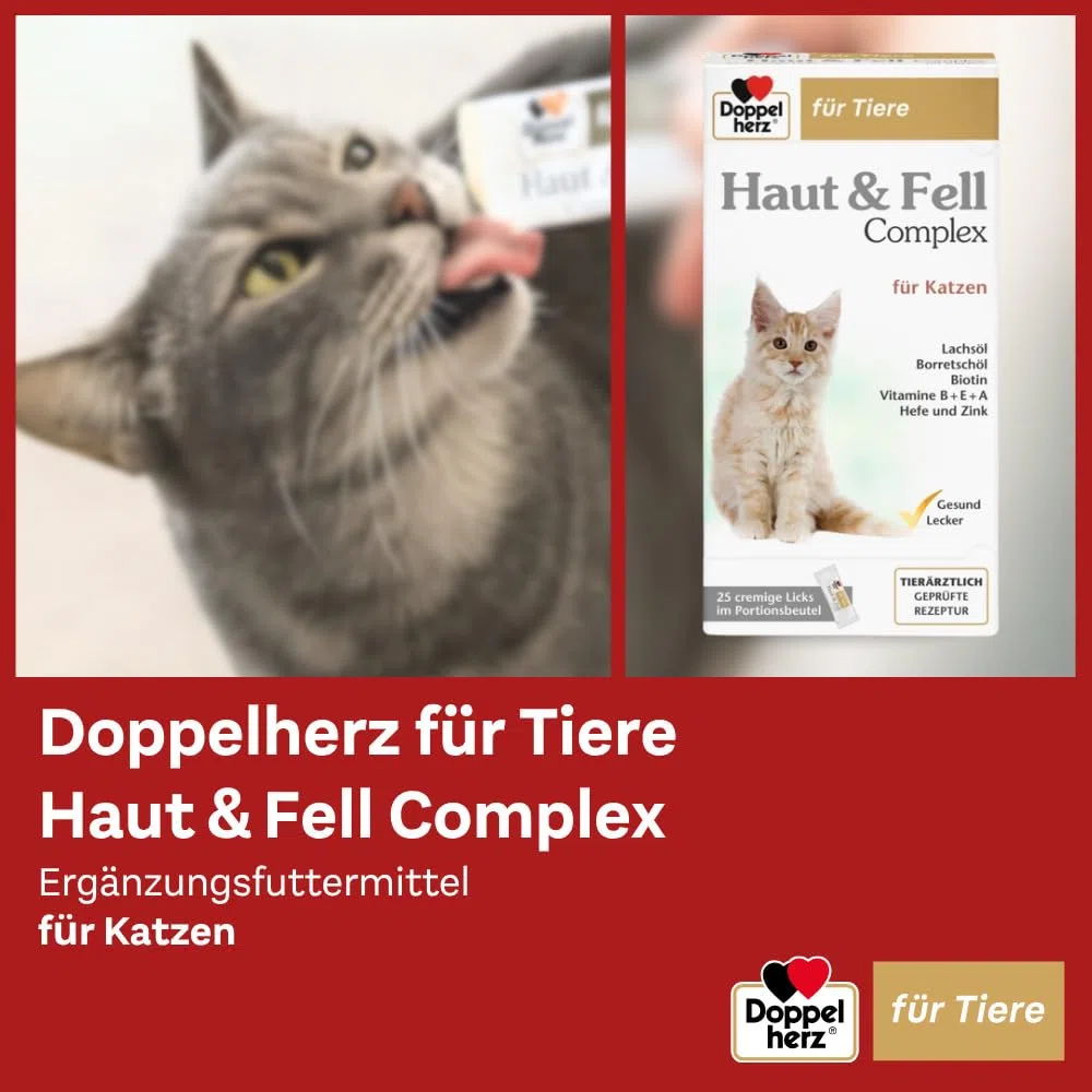 Doppelherz für Tiere Haut & Fell Complex cremige Licks für Katzen, 25 pzas Palos