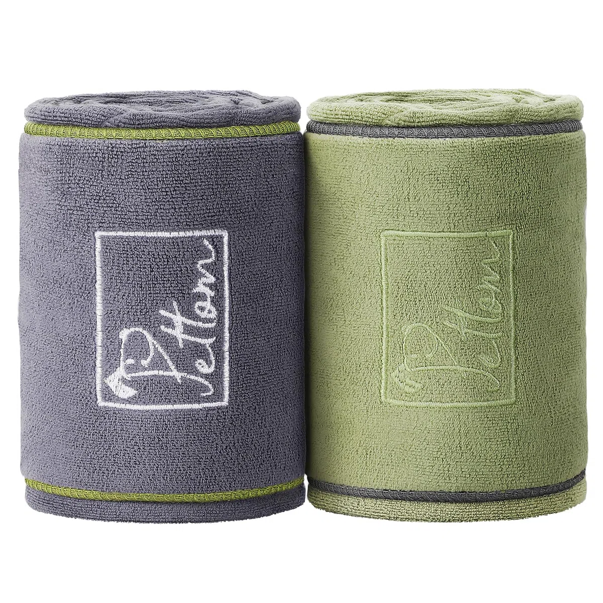 PETTOM 2 Pcs Toalla para Perros de Secado Rápido, Toalla Perro Microfibra Absorbente Artero, Toallas de Baño con Bolsillos para Perros Pequeños, Medianos y Grandes, 90x50cm