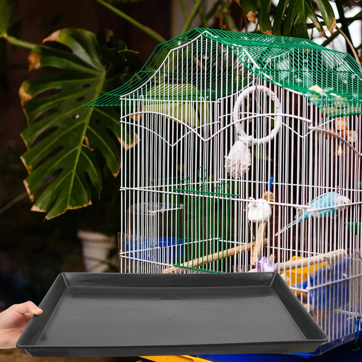 Kisangel Bandejas Negro para Jaula de 2piezas de Plástico Impermeables y Multifuncionales para Conejos y Aves en Jaulas o Recintos