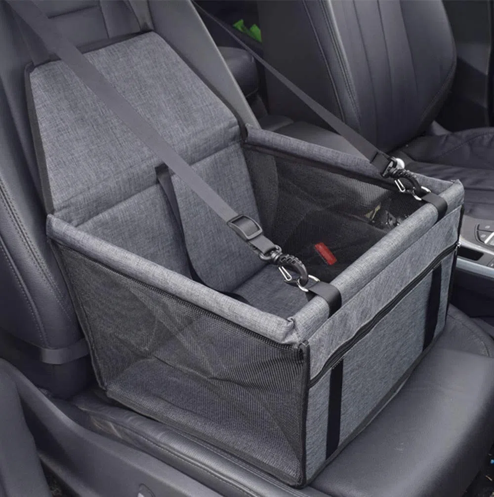 MENGQI - Asiento de seguridad de coche para perro, funda apta para mascotas pequeñas y medianas, lavable, plegable y transpirable