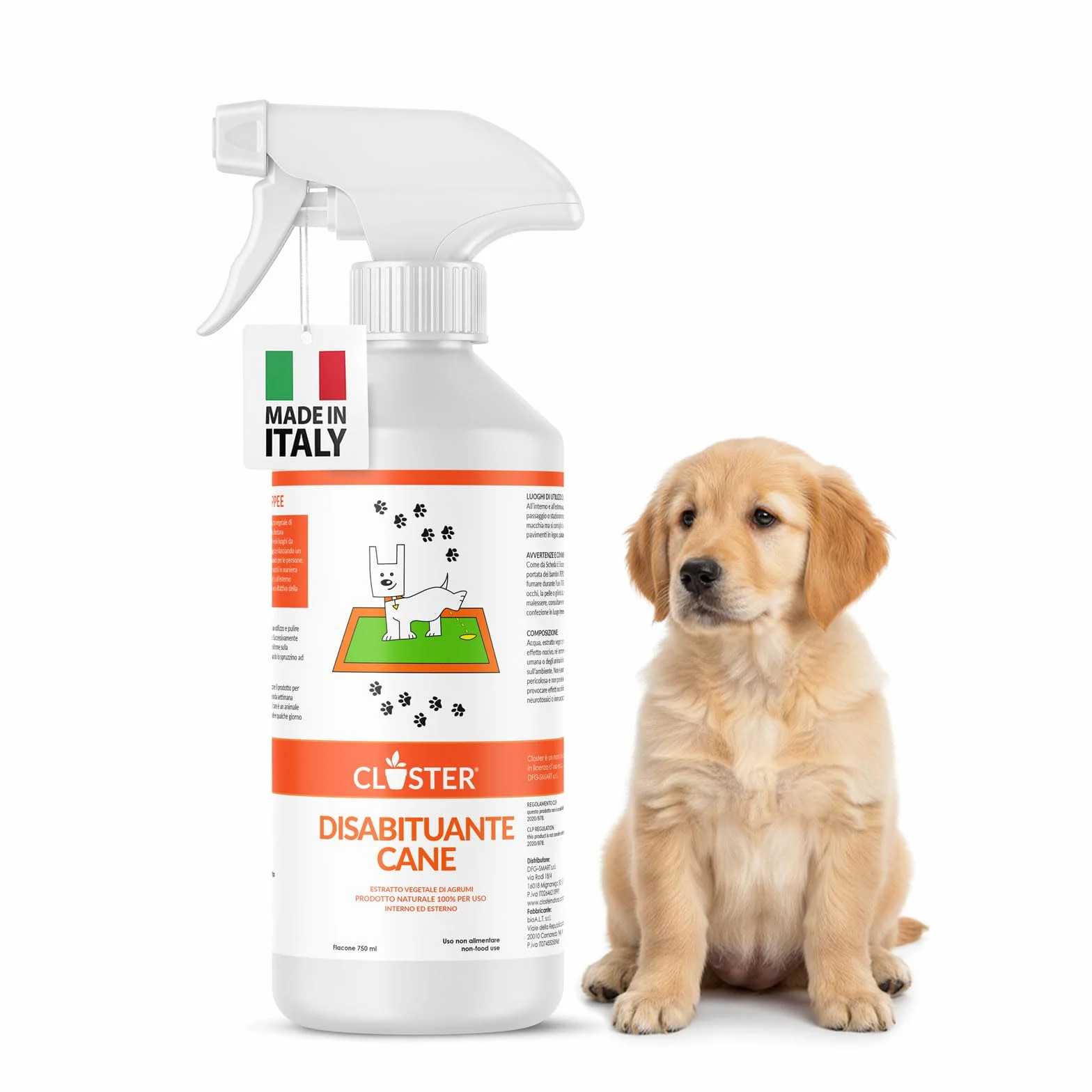 Disuasor para Perros 750 ml - Spray de disuasión para Perros a Base de cítricos - Repelente para Perros para Interiores y Exteriores - Actúa de Manera 100% Natural