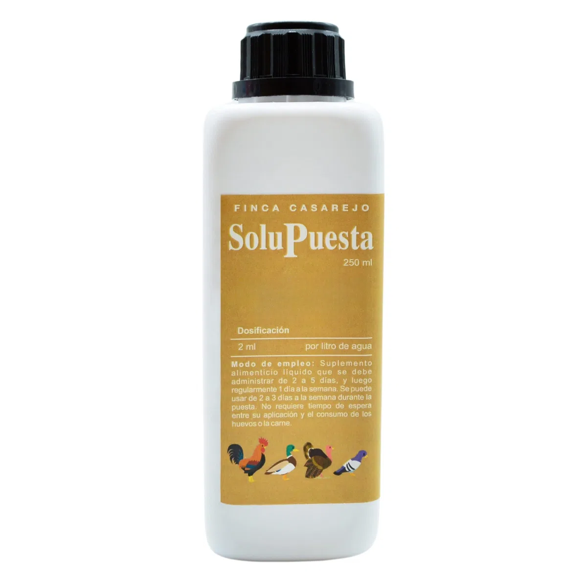 FINCA CASAREJO SoluPuesta - Mejora la Calidad de la cáscara del Huevo – Suplemento Alimenticio para Gallinas y Otras Aves de Corral – (250ml)