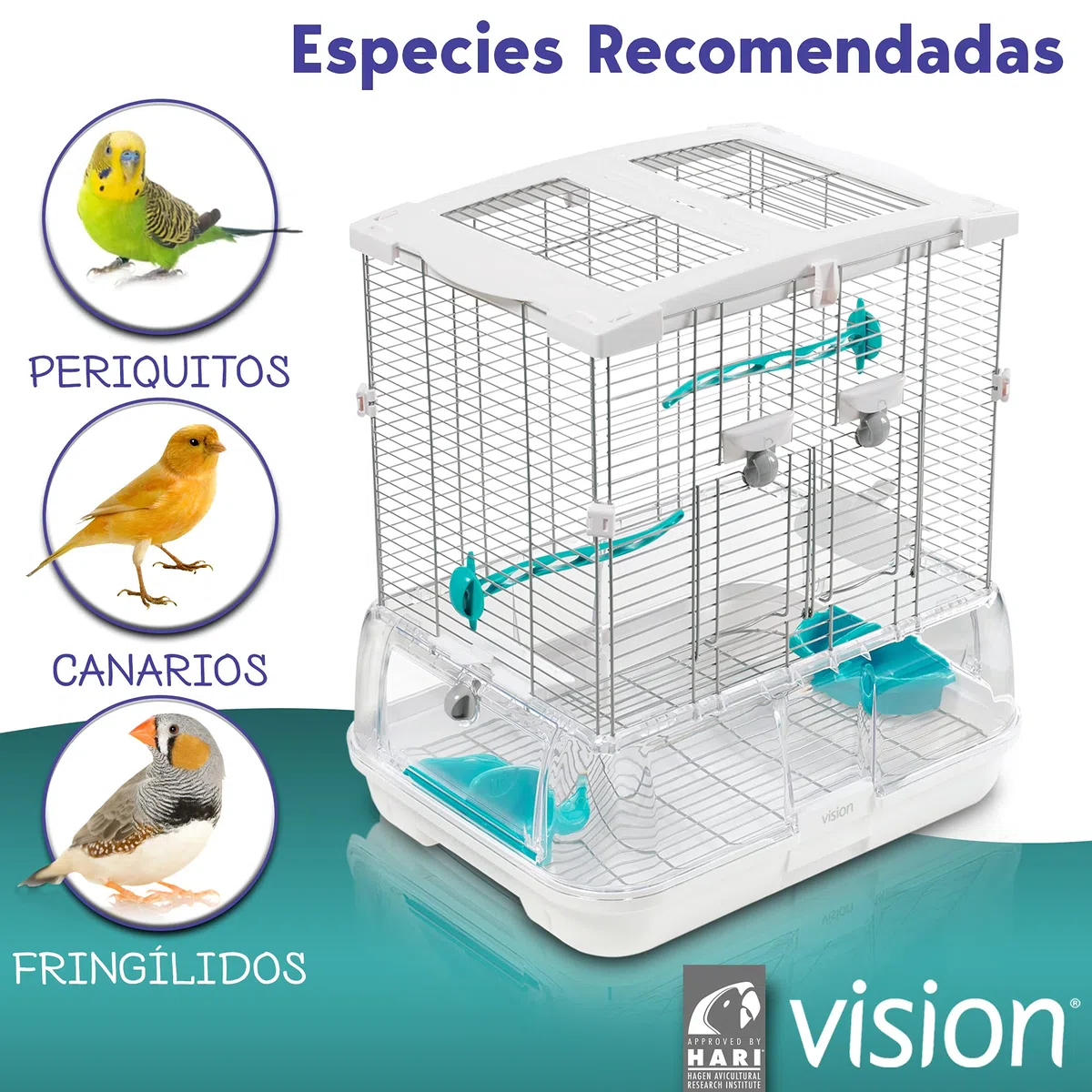 Vision Jaula para Pájaros Modelo S01, 45,5 x 35,5 x 51 cm