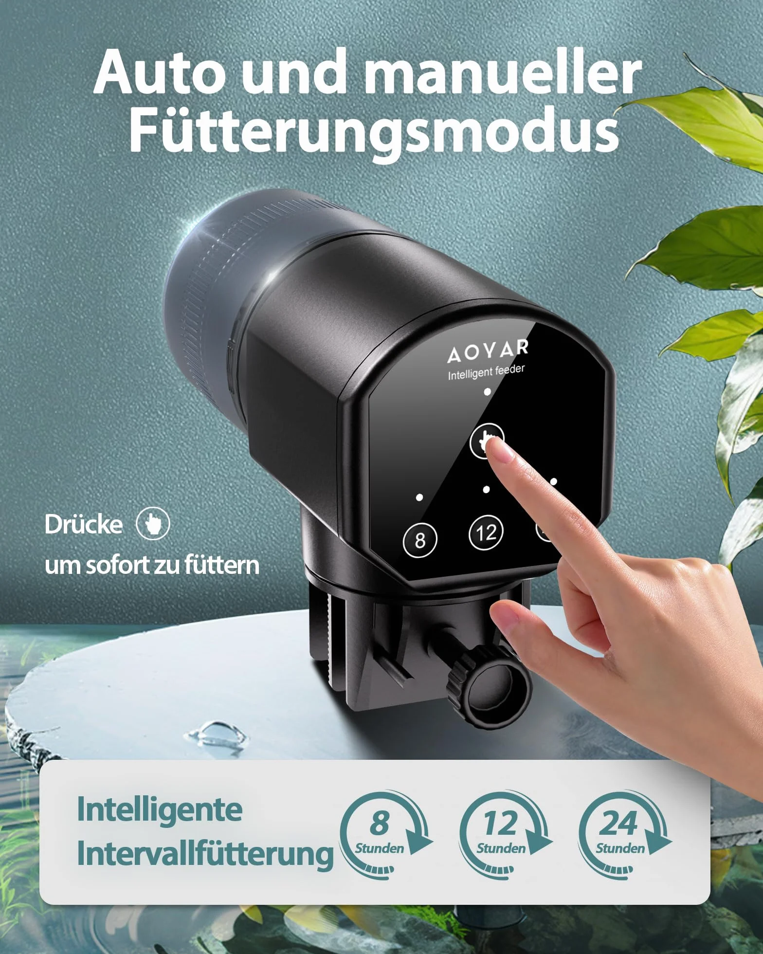 Alimentador Automatico Acuario Peces Comedero: 200ML Gran Capacidad Dispensador Comida Peces A Prueba de Humedad Alimentacion Temporizador para Peceras