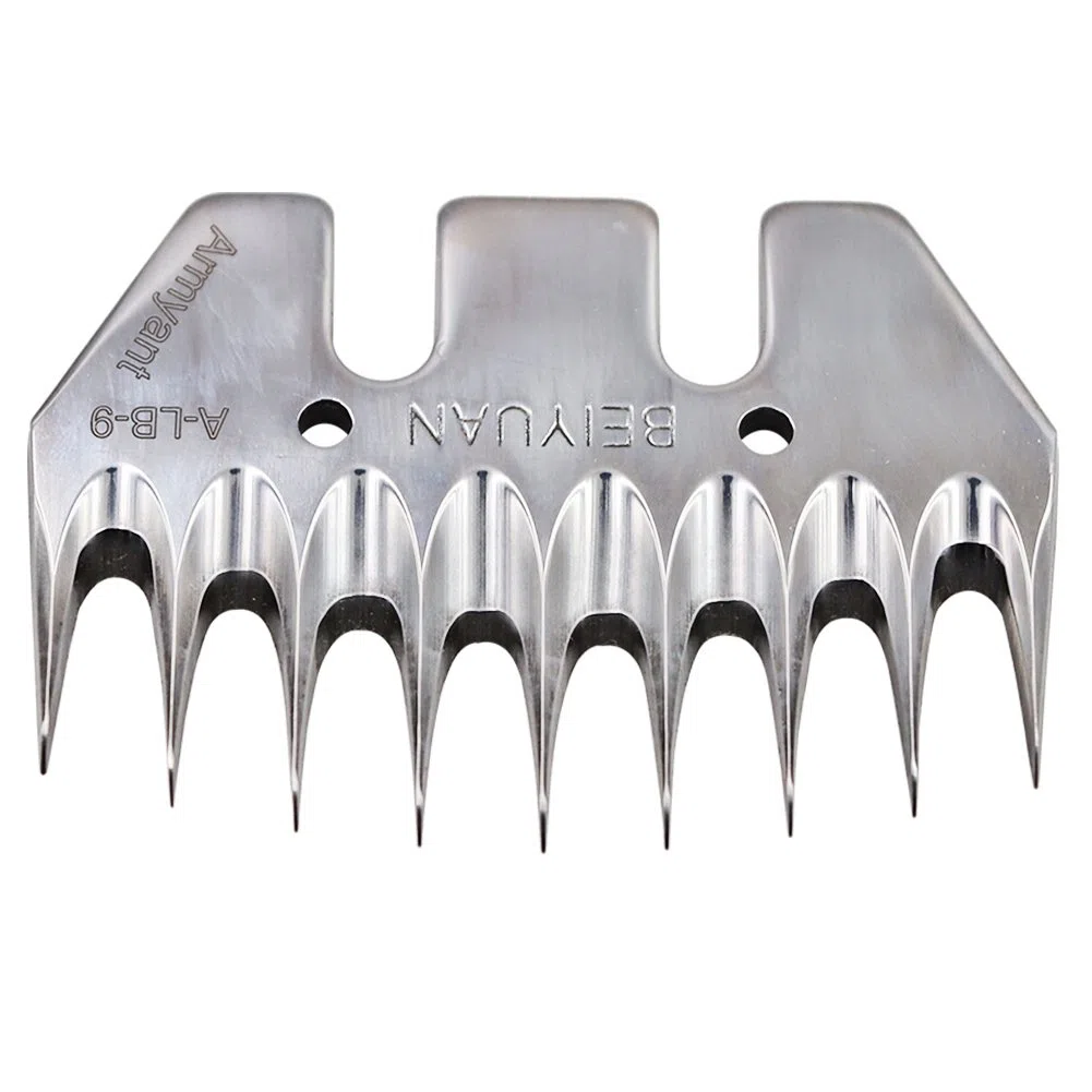 13 Dientes Rectos o Cimitarra Cuchilla Esquiladora Ovejas Peine Cortapelo Eléctrico Lana Acero Inoxidable Cuchilla Tijera Esquiladora Cabras (9 Dientes, Recta)