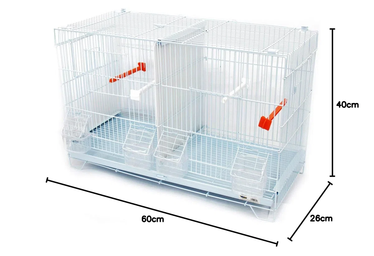 BPS Jaula de Incubación Jaula de Cría para Pájaros con Comedero Bebedero Saltador Cubeta Tamaño M/L (L: 60 x 26 x 40 cm) BPS-1305