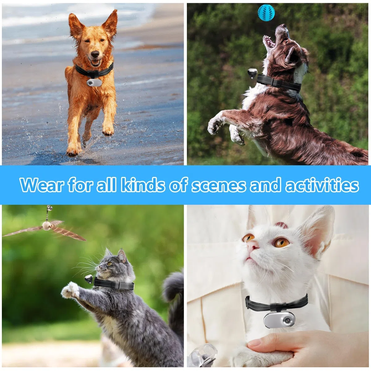 Collar de cámara HD 1080P para gatos con grabación de video, mini cámara deportiva inalámbrica, cámaras de acción pequeñas, cámara corporal para suministros de mascotas, regalo de cumpleaños