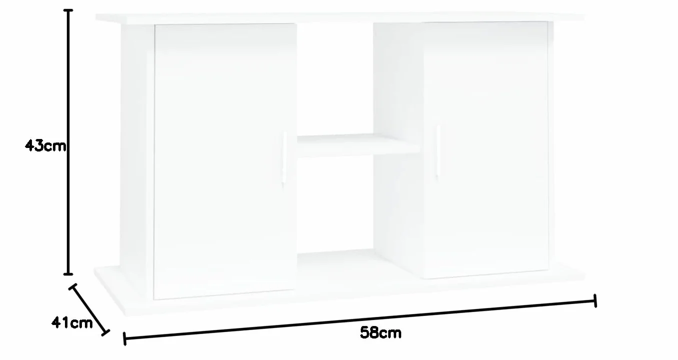 Soporte para acuario con compartimentos y estantes, armario inferior para acuario, color blanco, 101 x 41 x 58 cm