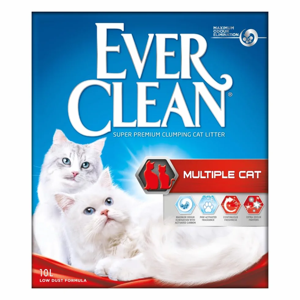 Ever Clean Arena aglutinante para gatos, para múltiples gatos, perfumada para una frescura duradera, resistencia a la aglutinación inmejorable, 10 litros