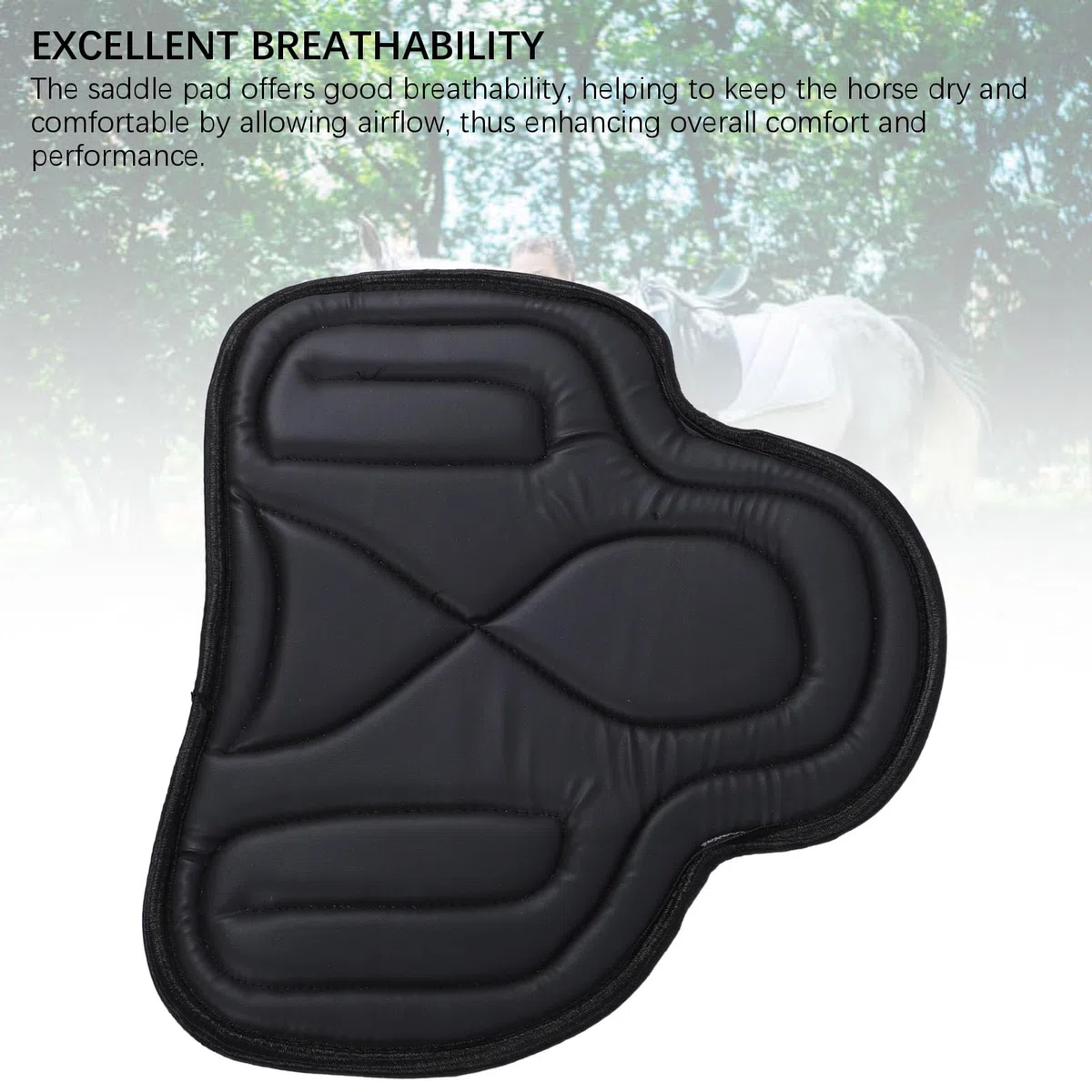 Bnineteenteam Pad, Almohadilla de Montura Occidental, Almohadilla de Equitación Ecuestre, de Silla de Montar Premium PU, un Diseño Espesado de Amortiguación Transpirable para una Comodidad Mejorada