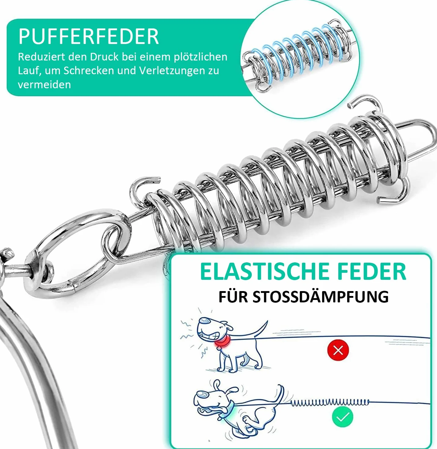 Poste de conexión para perros con resorte, para perros grandes, estaca resistente para entrenamiento o camping, arenque para correa de perro, fijación de cables y plomo para conexión a tierra