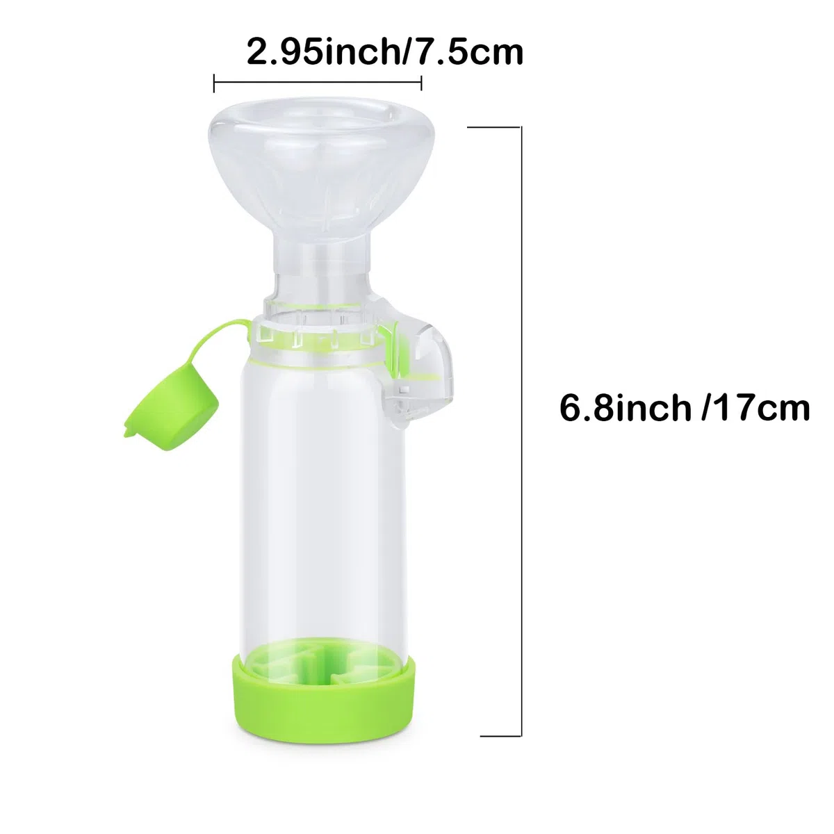 free-space Espaciador de inhalador de Aerosol para Gatos o Perros. Espaciador portátil para administrar medicamentos a su Mascota con indicador de respiración Exclusivo. (for Cat (Green))