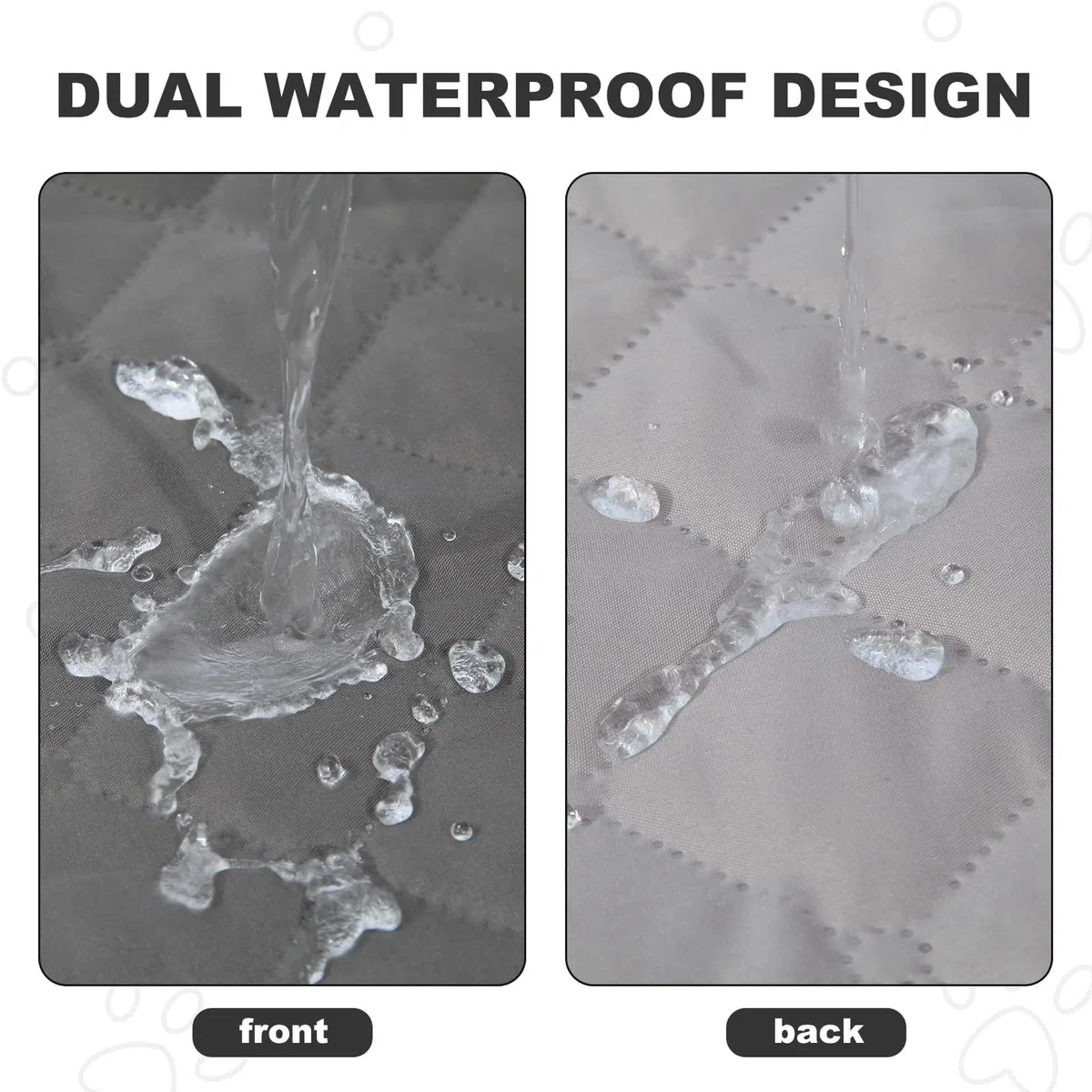 Manta Impermeable para Perros y Gatos (137x208cm) Protector de Sofá y Cama, Alfombra para Mascotas Lavable, Manta Acolchada Suave y Reversible (Gris)
