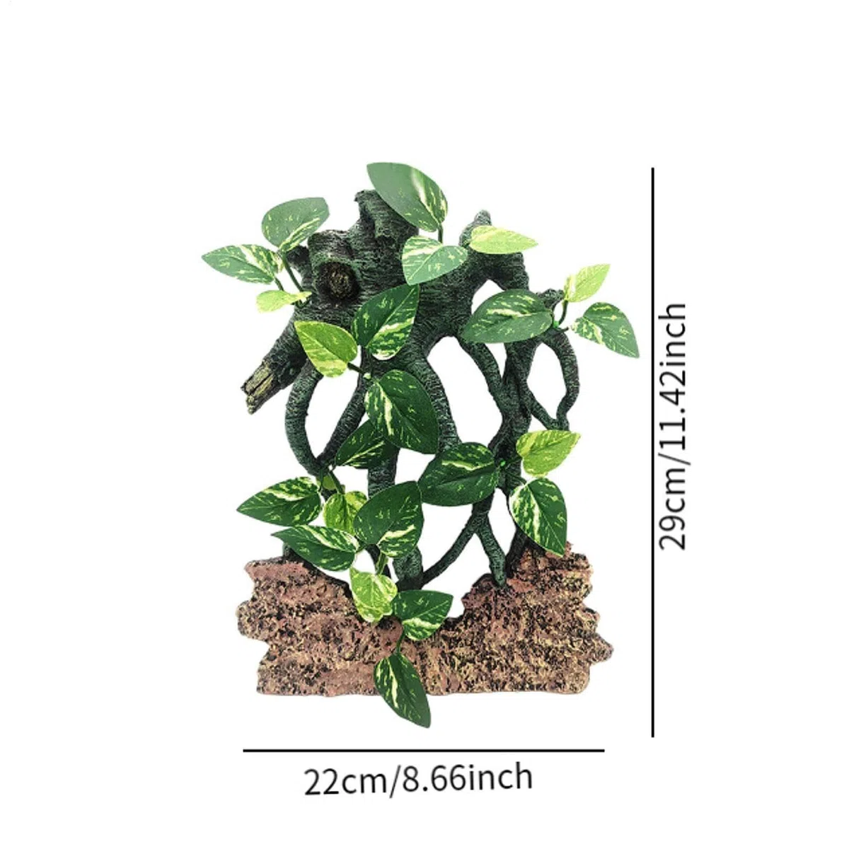 Decoración del tanque de serpientes, ramas para reptiles - Rama del árbol de succión con hojas,Decoración de la jaula de camaleón, decoración del terrario de serpiente, accesorios de tanques de lagart
