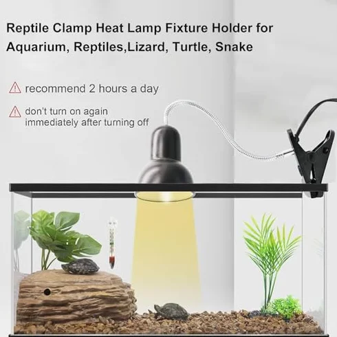 Pssopp Soporte Ajustable para Lámpara de Reptiles, Clip Flexible para Lámparas de Calor y Luz Solar, Compatible con Hábitat de Mascotas, Versión UE