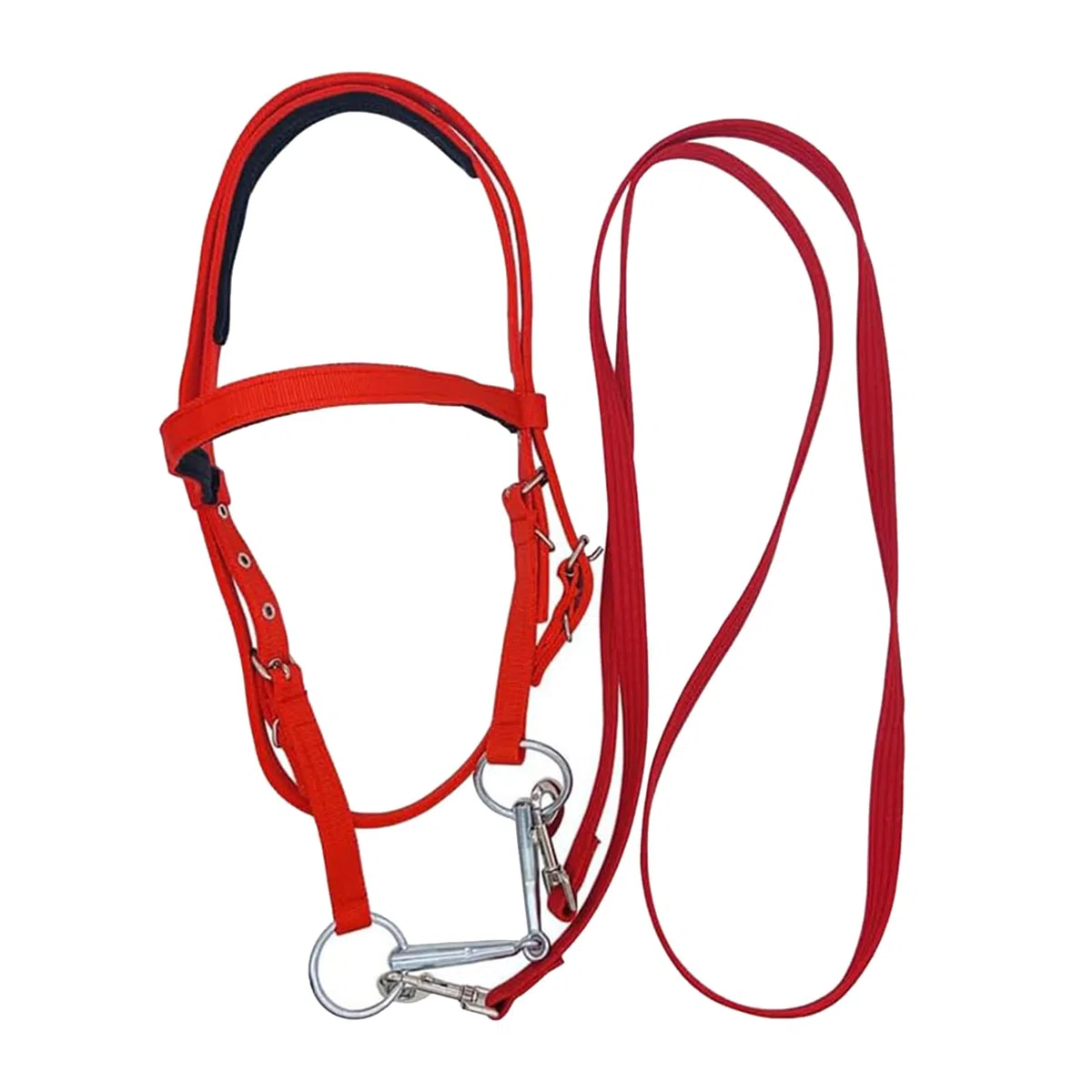 Brida para caballo: riendas ajustables, cabecero antidesgarro, frontalera con forro suave | Diseño de banda nasal de nailon duradero, cómodo equipo de equitación ecuestre para caballos al aire libre,